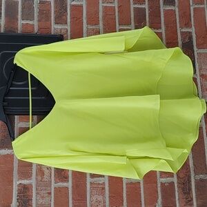 Bisou Bisou Sulphur Springs Neon Yellow Blouse Size XL (1556)